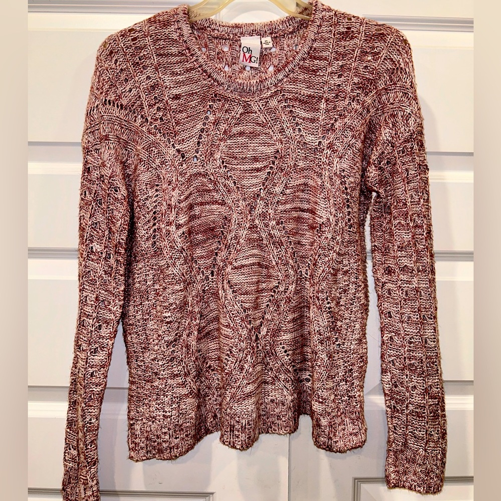 Pink knitted Vmeck pullover sweater